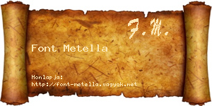 Font Metella névjegykártya
